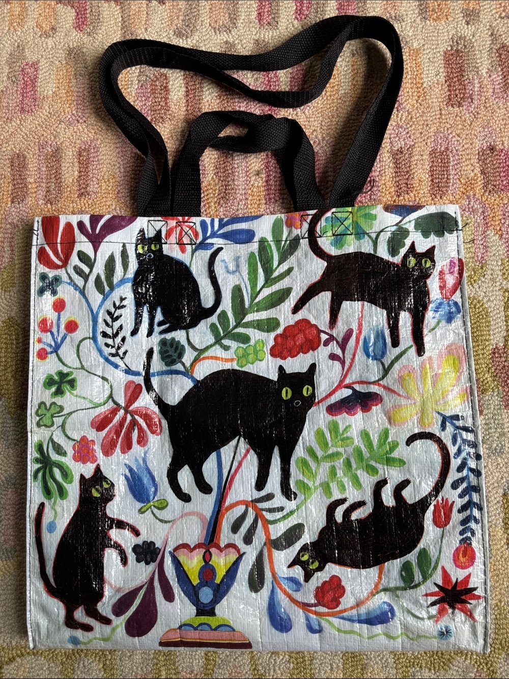 Blue Q Large Travel Tote Bag HERE KITTY OG Martha Rich Designed GUC (pls read)